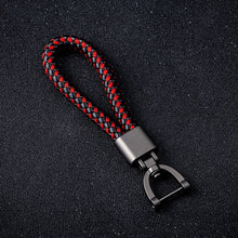Load image into Gallery viewer, High-Grade Hand Woven Leather Car Keychain 360 Degree Rotating Horseshoe Buckle Jewelry Key Rings Holder Genuine Bag Pendant